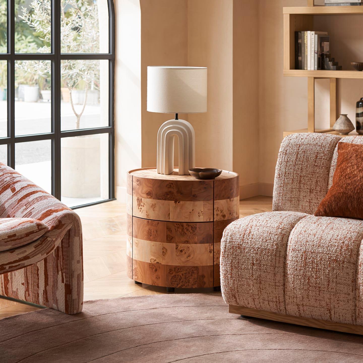 Mika Burl Wood Side Table - Ouch Cart