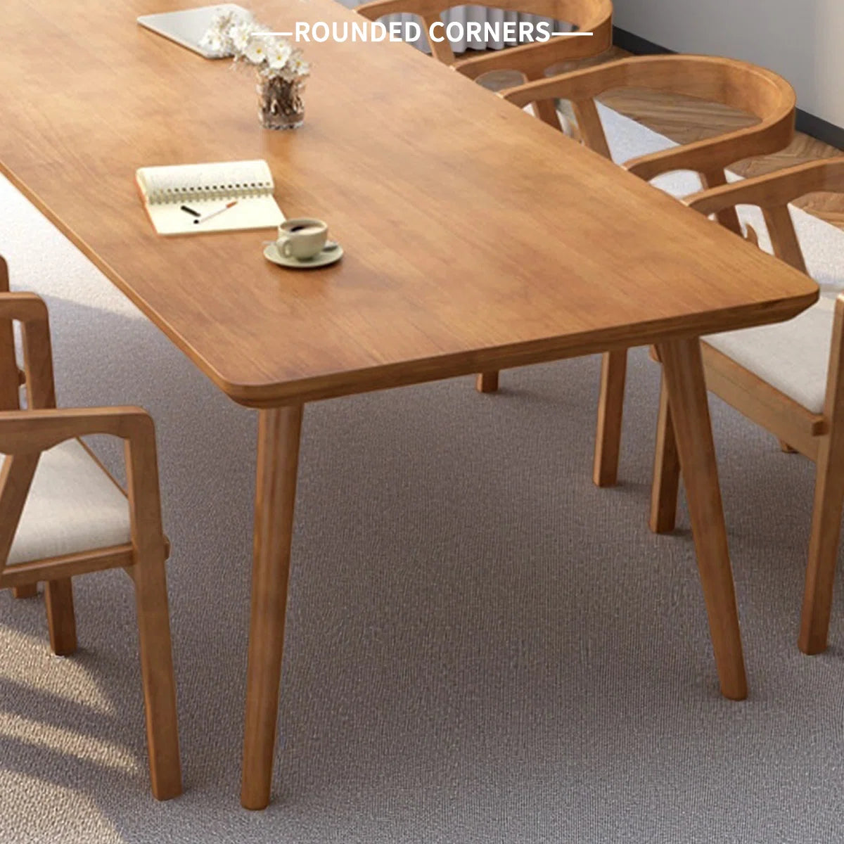 Minimalist Rectangular Pine Wood Conference Tables
