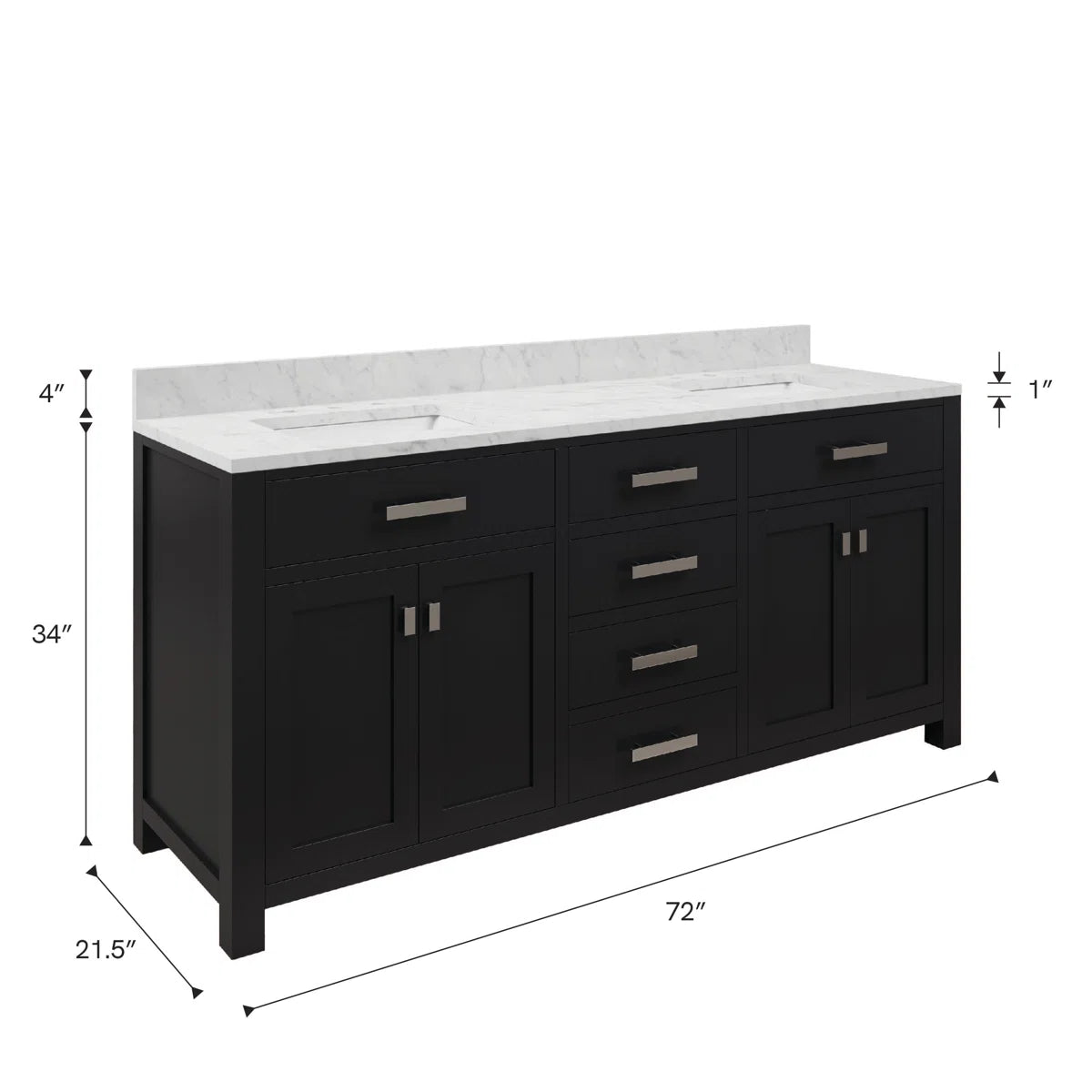 Black Bathroom Vanity with Marble Top OUCH CART