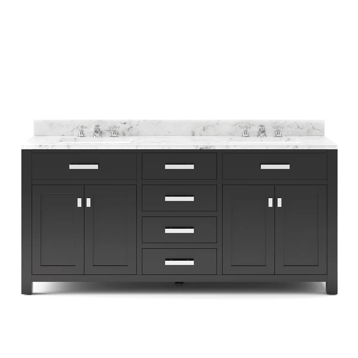 Black Bathroom Vanity with Marble Top