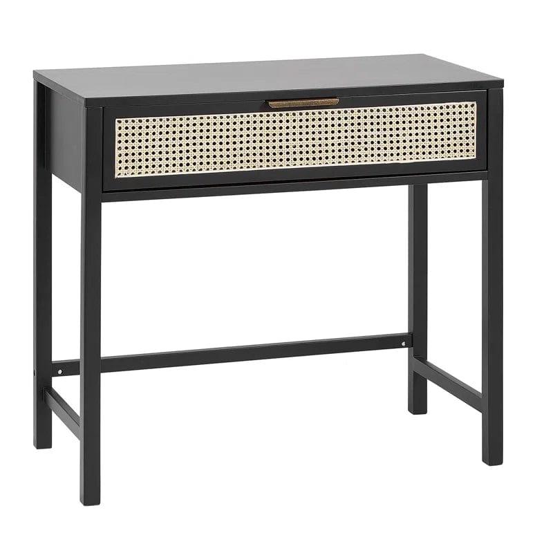 Bumblr Black Vanity Desk with Drawer, Computer Desk with Black Leg, Makeup Dresssing Table for Bedroom, Home Office, Dressing Room, Study, Living Room, (Black) - Ouch Cart