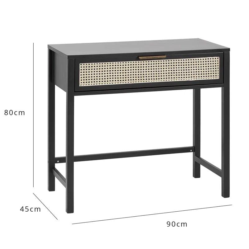 Bumblr Black Vanity Desk with Drawer, Computer Desk with Black Leg, Makeup Dresssing Table for Bedroom, Home Office, Dressing Room, Study, Living Room, (Black) - Ouch Cart