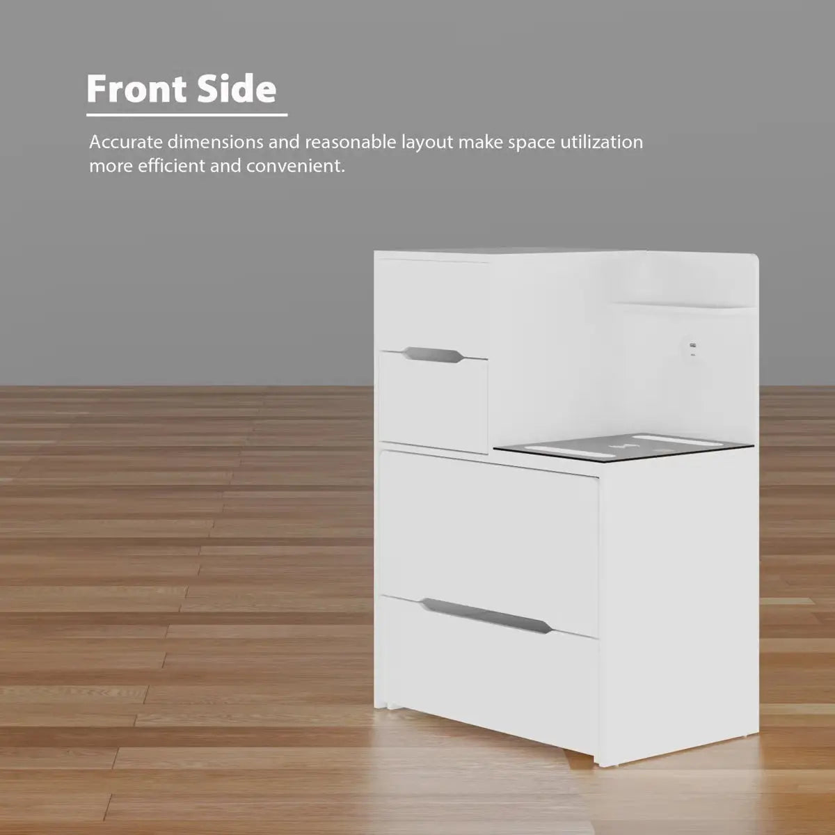 2-Drawer Flip-Top Vanity Table with LED Mirror, Wireless Charging Station & Upholstered Stool