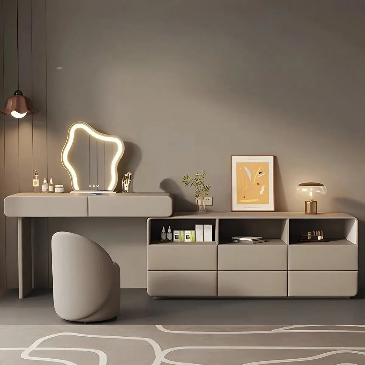 Elegant Modern Solid Wood Dresser โ Light Luxury Bedroom Storage-OUCH CART |Dressing table