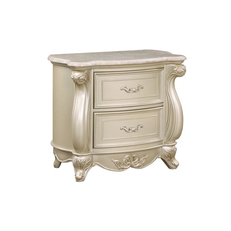 Monique 2-Drawer Solid Wood Nightstand - OUCHCART | Nightstand