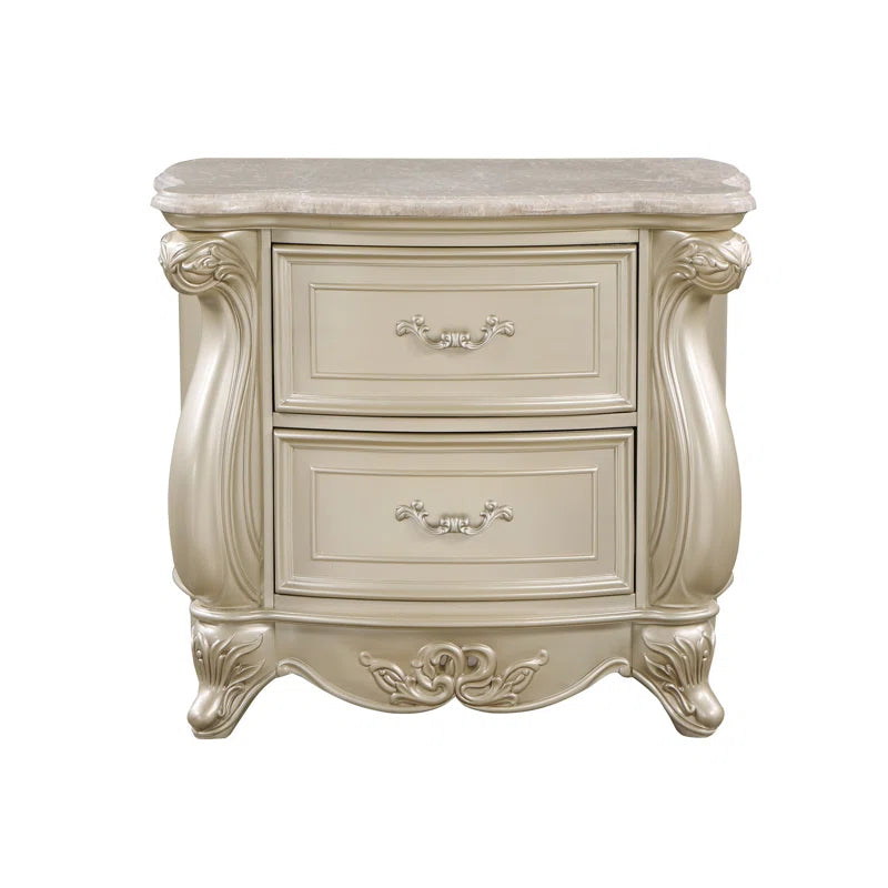 Monique 2-Drawer Solid Wood Nightstand