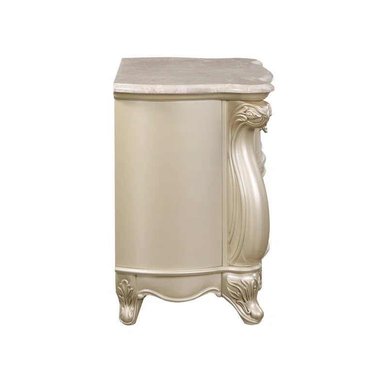 Monique 2-Drawer Solid Wood Nightstand OUCH CART
