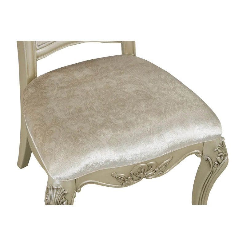 Monique 5-Piece Solid Wood Dining Set in Champagne