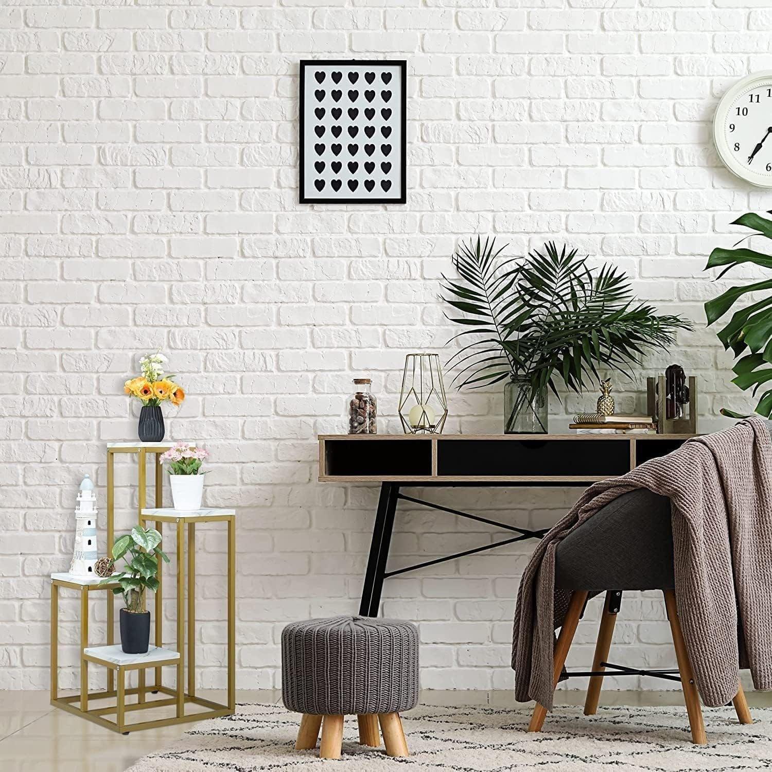 4- Tier Square Pot Stand for Living Room - Ouch Cart