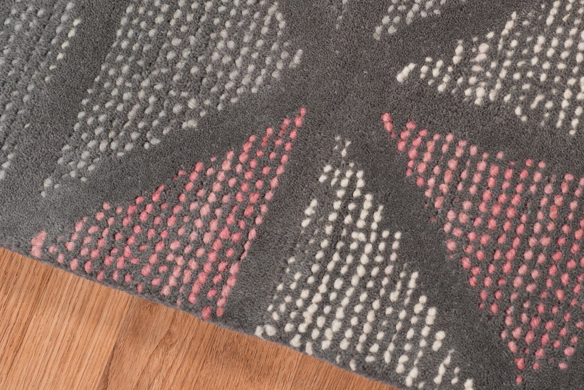 Peach Wool Vector 5x8 Feet  Hand-Tufted Carpet - Rug
