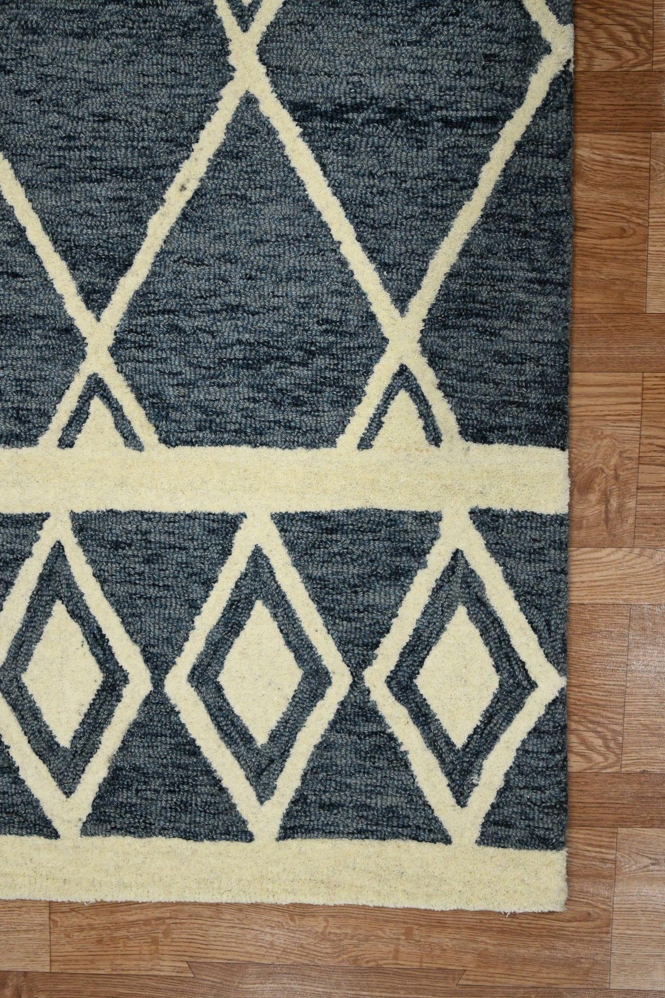 Navy Wool Vista 4x6 Feet Hand-Tufted Carpet - Rug - Ouch Cart
