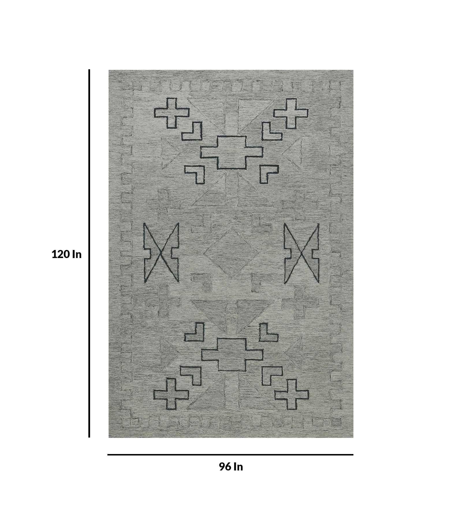 SHALE GRAY Wool Asteria 8x10 Feet Hand-Tufted Carpet - Rug - Ouch Cart