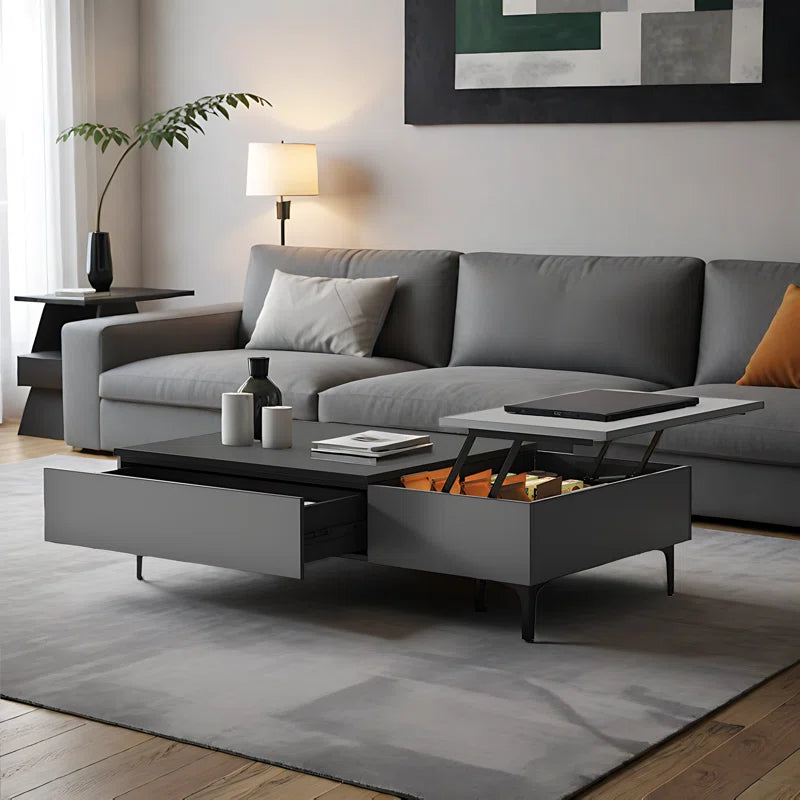 Lift Top Coffee Table with Hidden Storage Compartment and Drawers