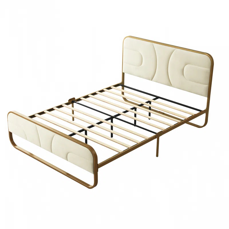The Nelsie Upholstered Platform Bed with Velvet Tufted Headboard for a Stylish, Serene Bedroom Ouch Cart