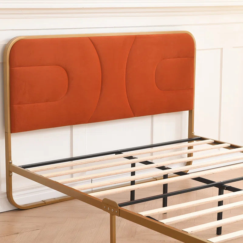 The Nelsie Upholstered Platform Bed with Velvet Tufted Headboard for a Stylish, Serene Bedroom Ouch Cart