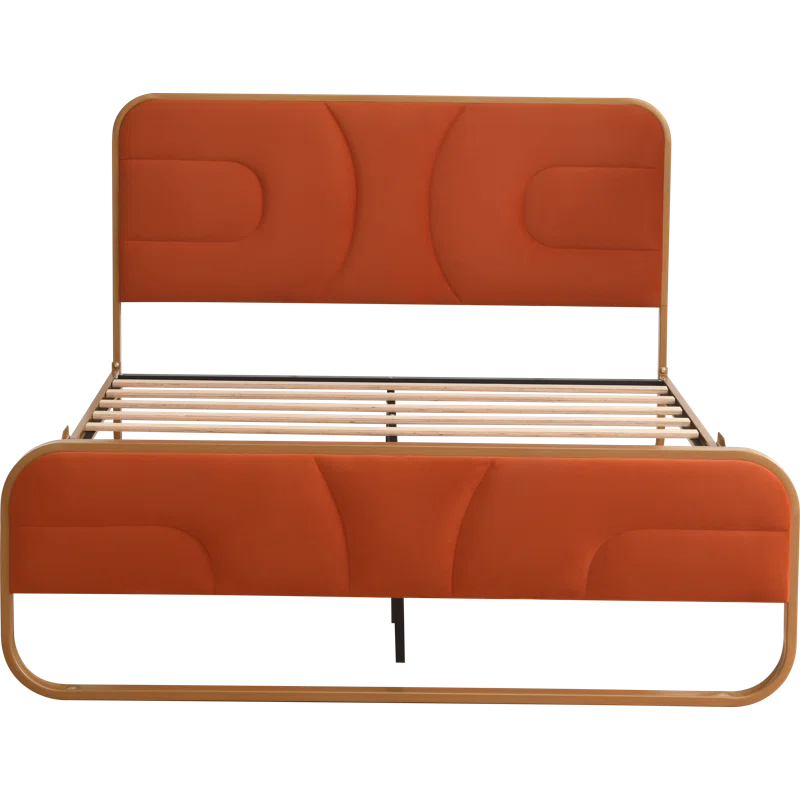 The Nelsie Upholstered Platform Bed with Velvet Tufted Headboard for a Stylish, Serene Bedroom Ouch Cart