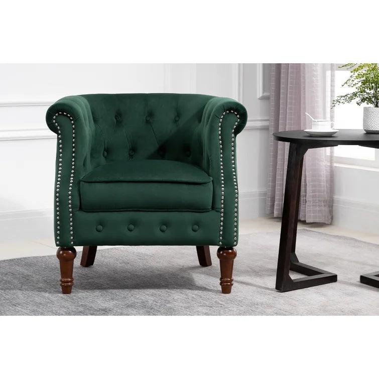 Noelia Wide Tufted Velvet Chesterfield Chair - Ouch Cart