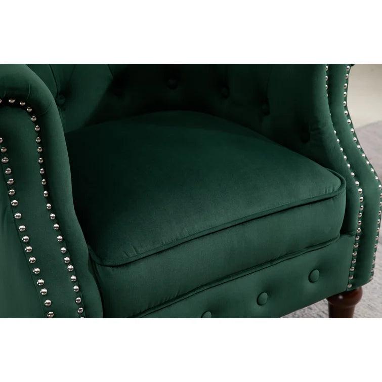 Noelia Wide Tufted Velvet Chesterfield Chair - Ouch Cart