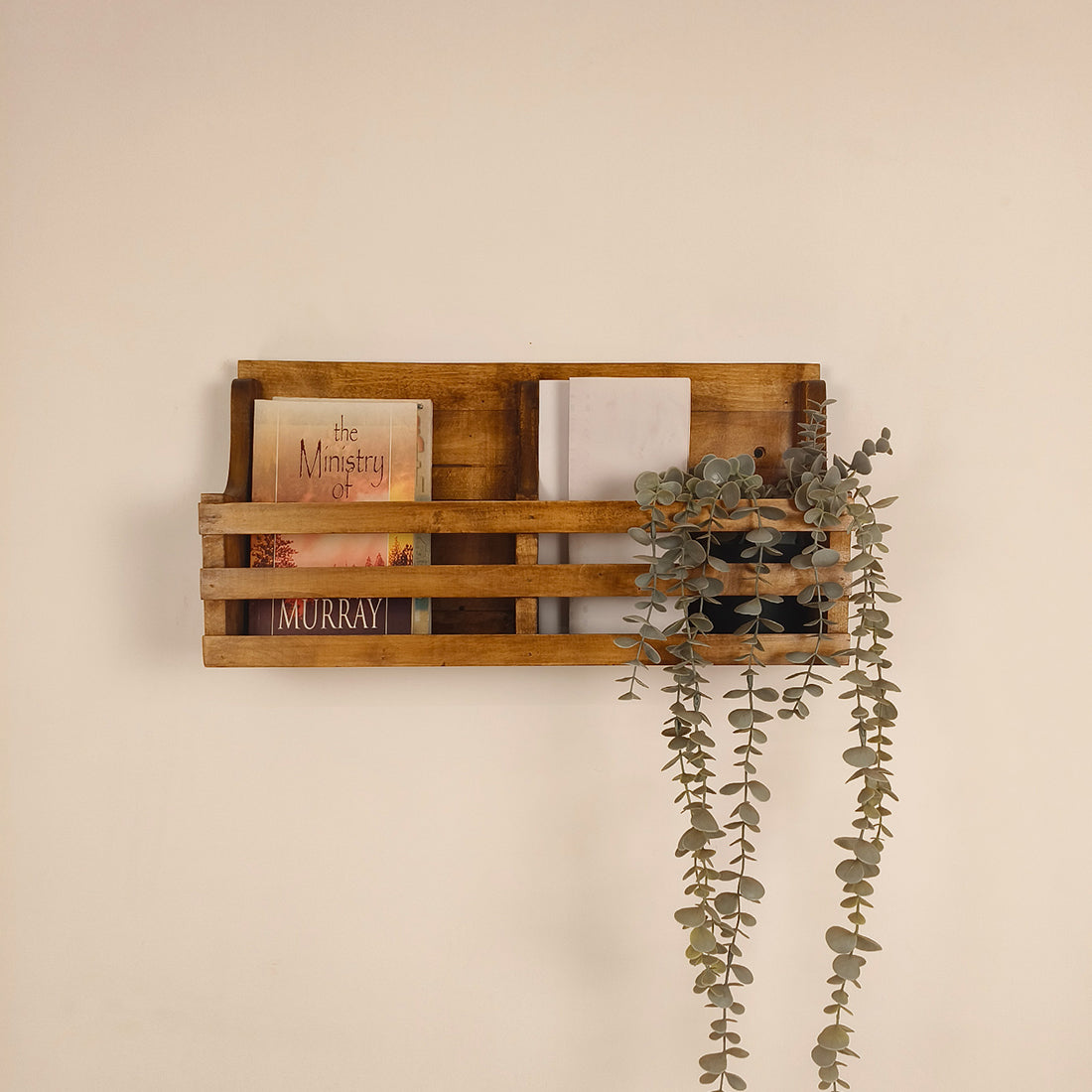 Norita Wooden Wall Shelf Organiser with Key Holders-OUCH CART | Wall hanging