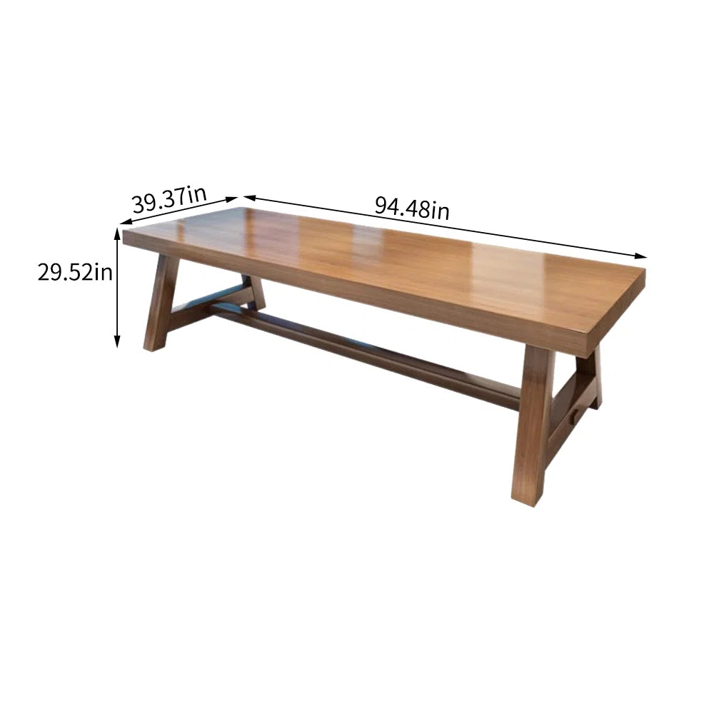 Nut-brown Rectangular Solid Wood Conference Table OUCH CART
