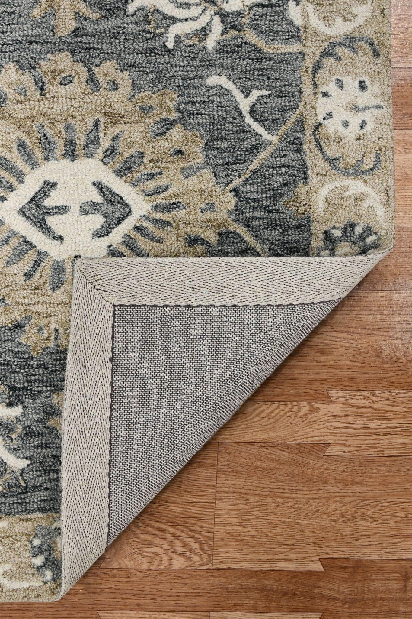 Gray Wool Romania 5x8 Feet Hand-Tufted Carpet - Rug - Ouch Cart
