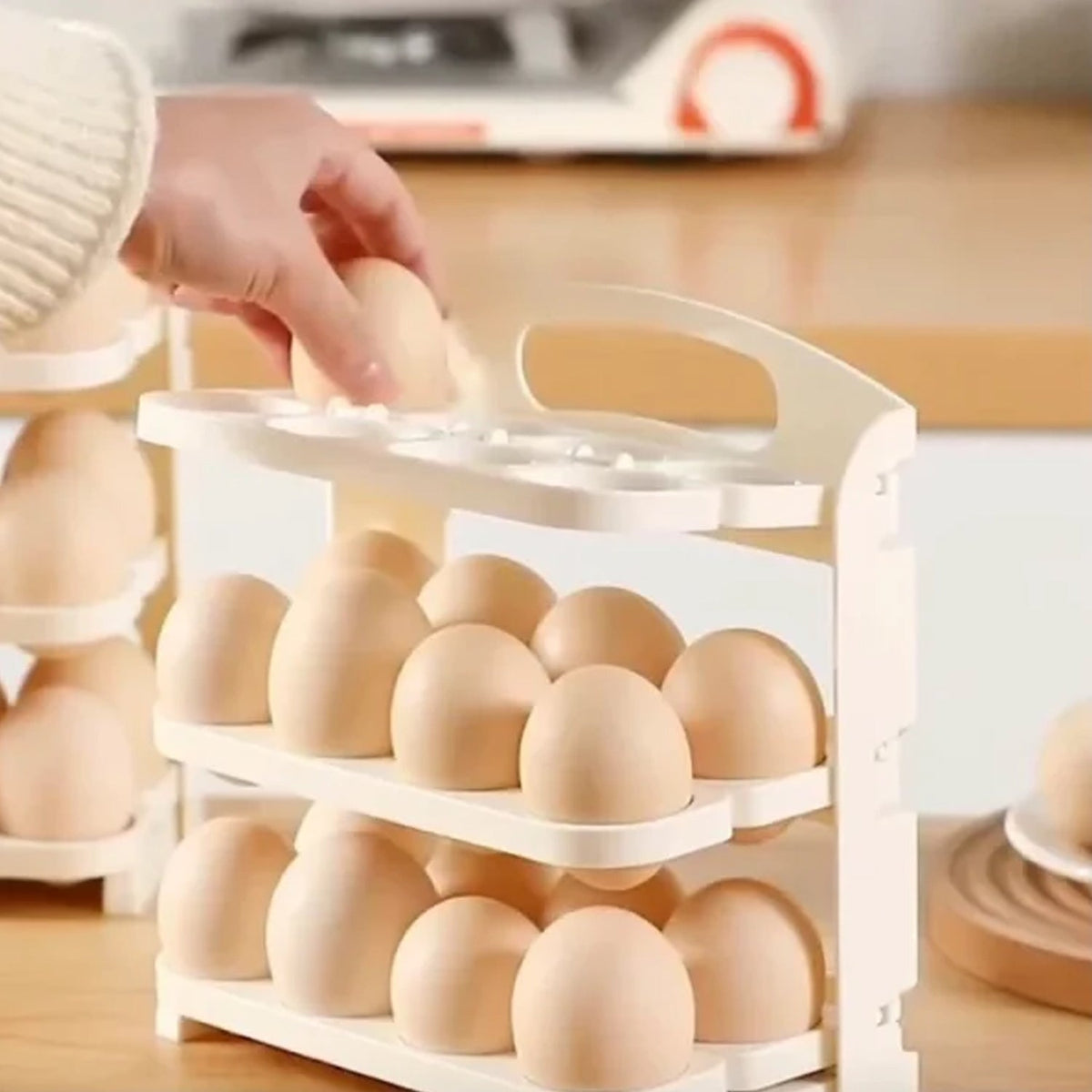 Plastic Foldable Egg Tray 24 Grid Egg Storage Box (1 Pc) Wukusy