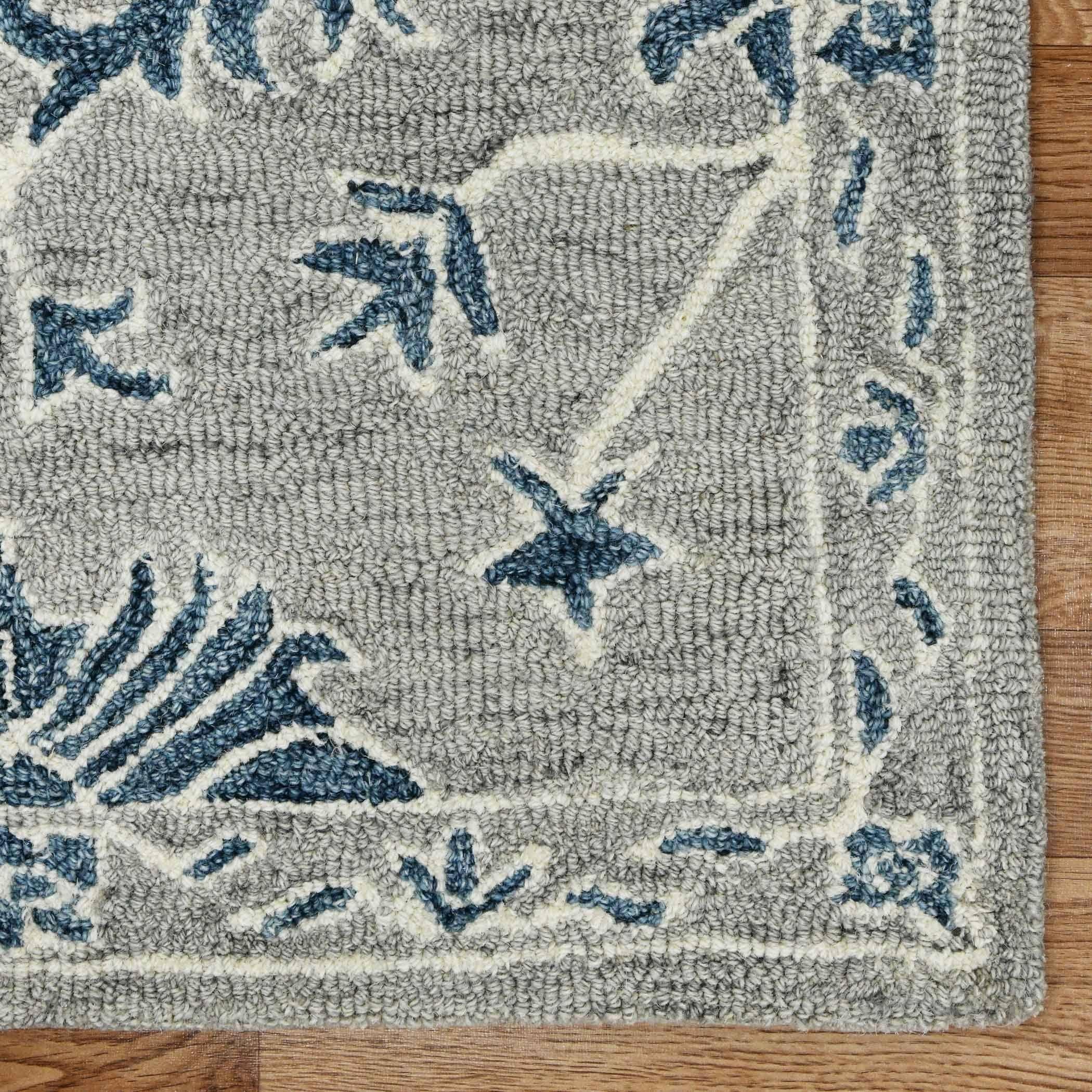 Gray Wool Romania 5x8 Feet Hand-Tufted Carpet - Rug - Ouch Cart