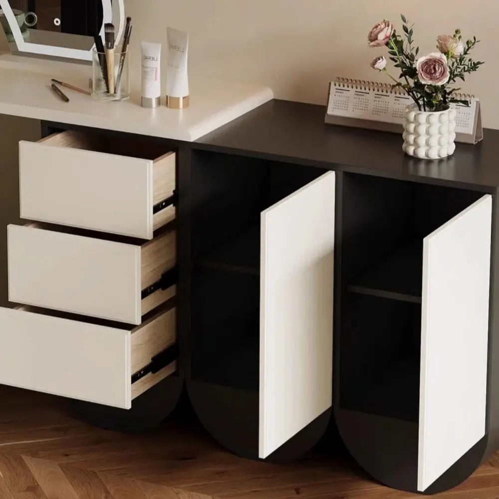 Wooden Otterbein Vanity Table – Rustic Dressing Table with Drawers