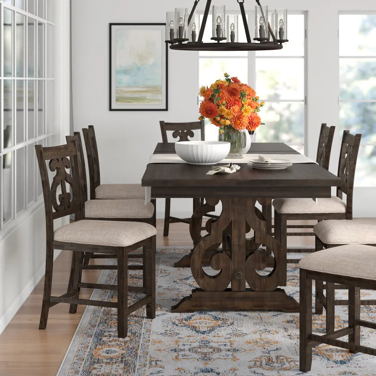 9 - Piece Trestle Dining Set Ouch Cart