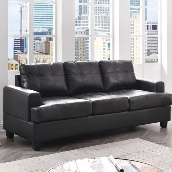 Contemporary Faux Leather Sofa โ 3-Seater