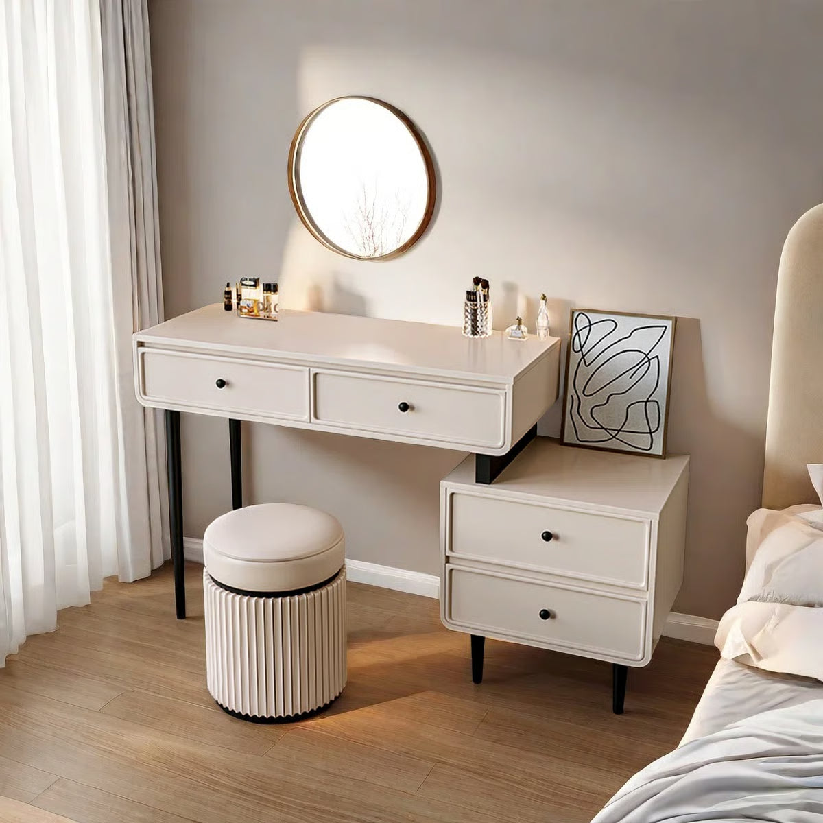 Luxury Pheba Vanity Desk – Compact & Functional Storage-OUCH CART |Dressing table