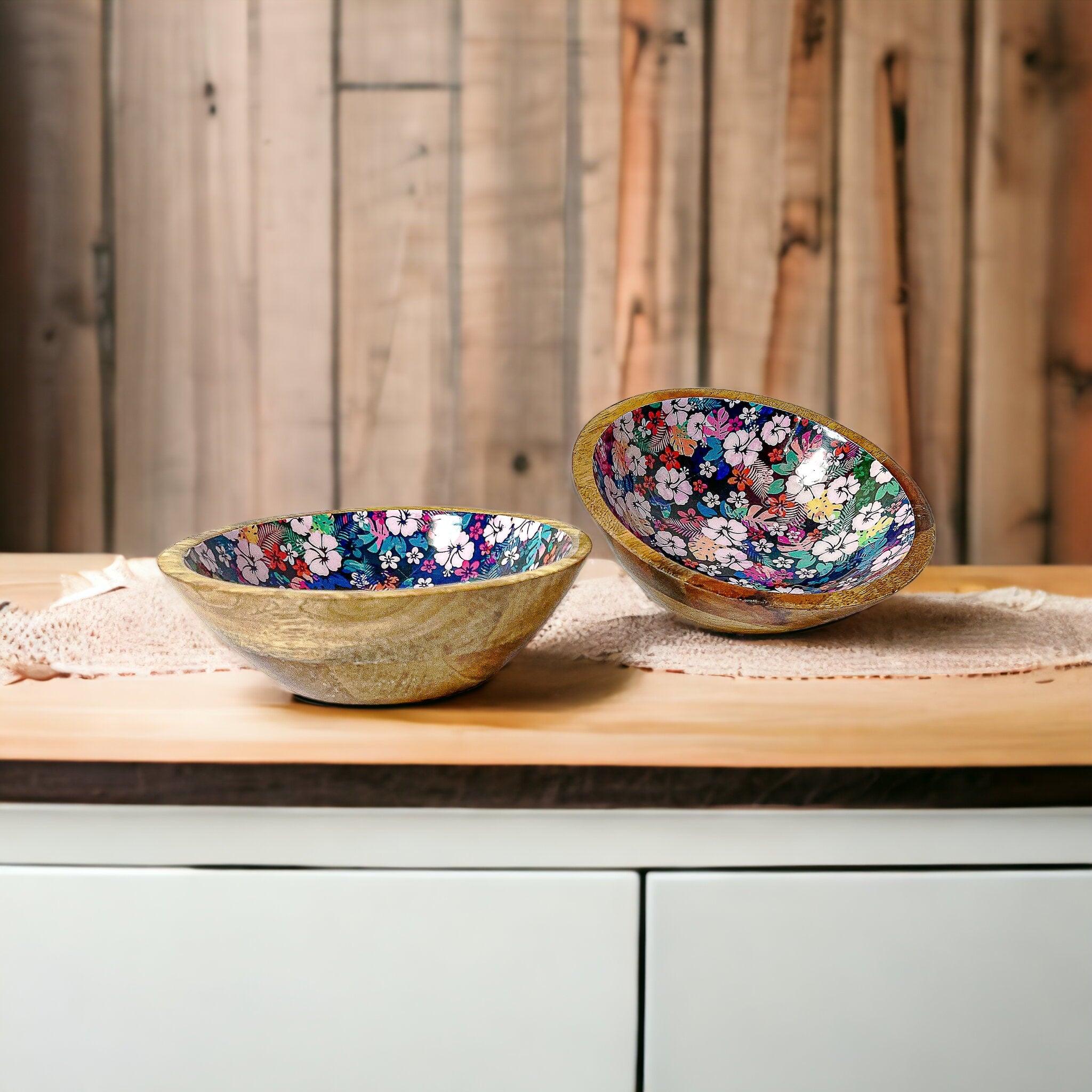 EARTH NATURAL NON TOXIS SAT OF 2 WOOD BOWL - Ouch Cart