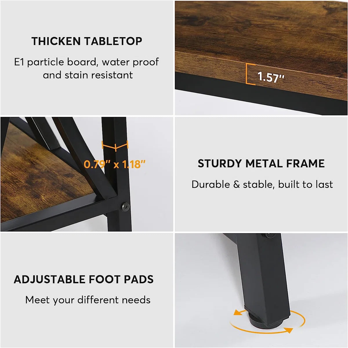 Rustic Industrial Console Table with Arched Frame OUCH CART