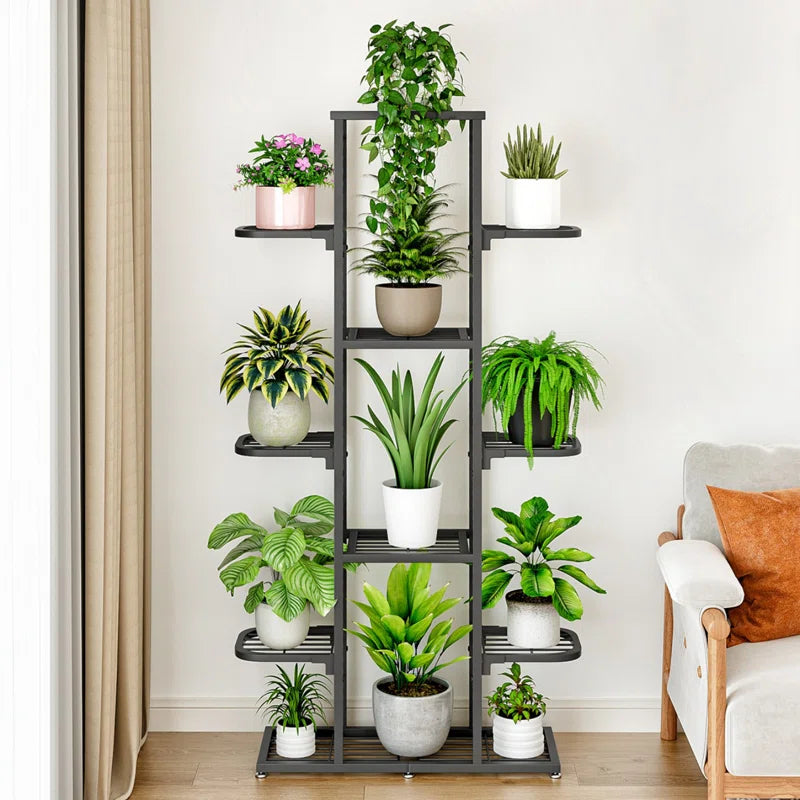 7-Tier Iron Plant Stand – Indoor & Outdoor Use