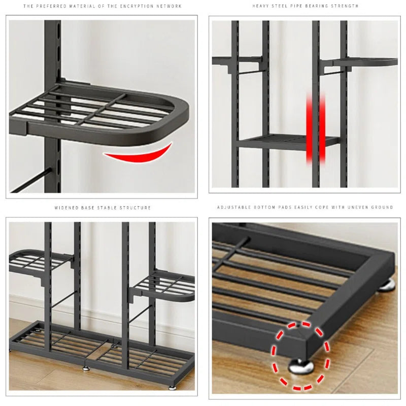 7-Tier Iron Plant Stand – Indoor & Outdoor Use OUCH CART