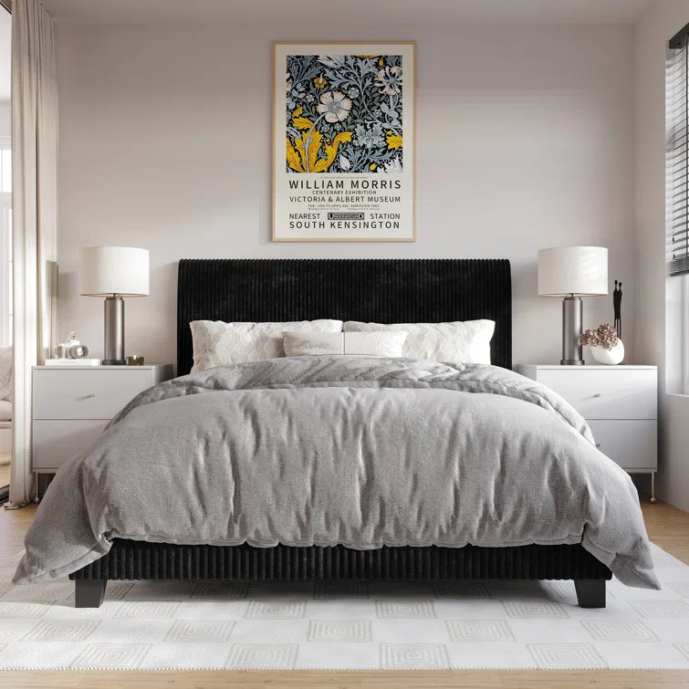 Pravesh Corduroy Upholstered Bed