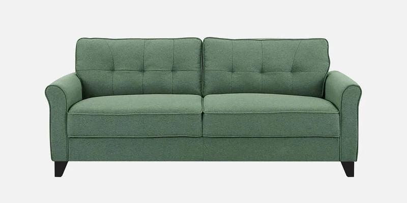 Fabric 3 Seater Sofa In Green Colour - Ouch Cart