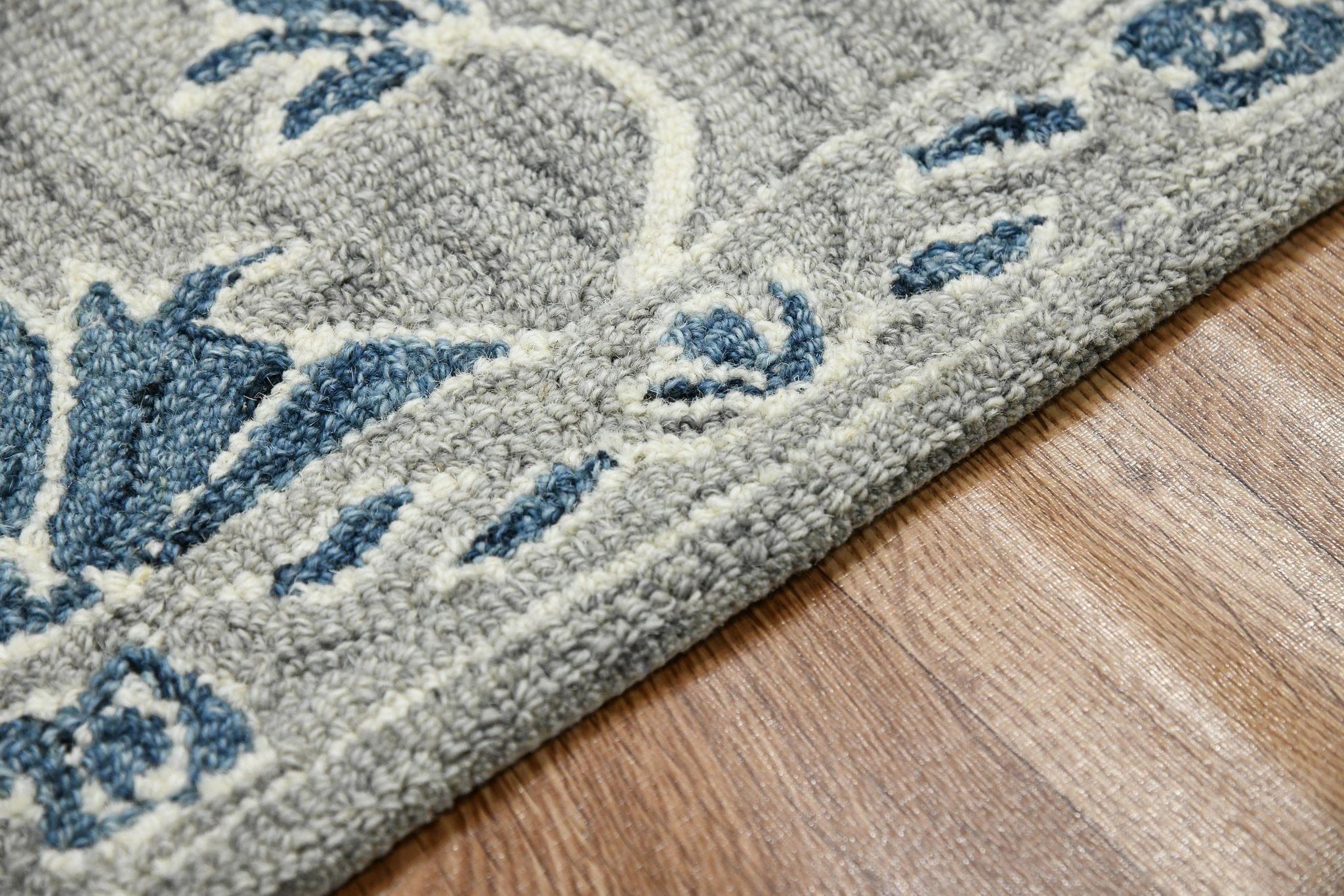 Gray Wool Romania 8X10 Feet Hand-Tufted Carpet - Rug - Ouch Cart