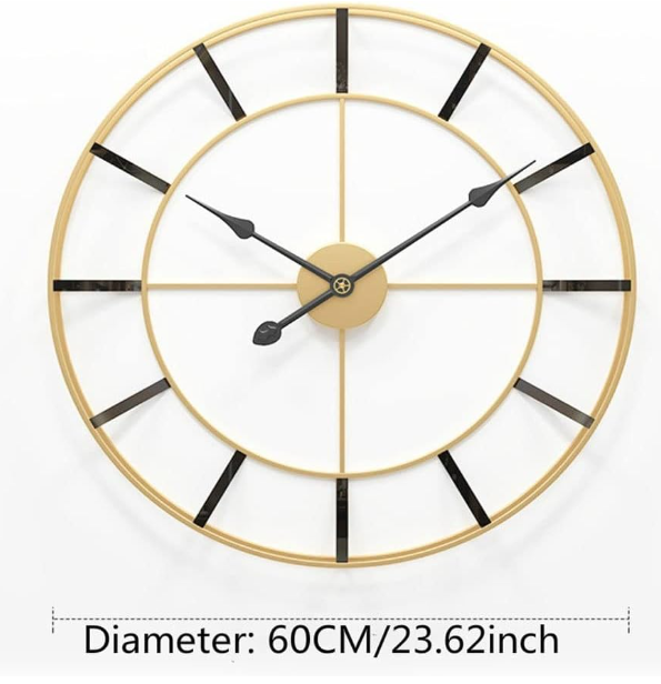 Simple Golden And Black Wall Clock N.R.HOMESDECOR