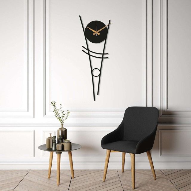 long dial black wallclock N.R.HOMESDECOR