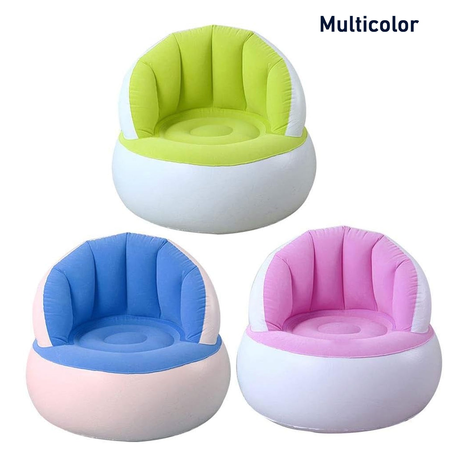 Kids Inflatable Sofa Chair With Backrest Foot Air Pump With Hose (1 Set 85x74 Cm Approx) Wukusy
