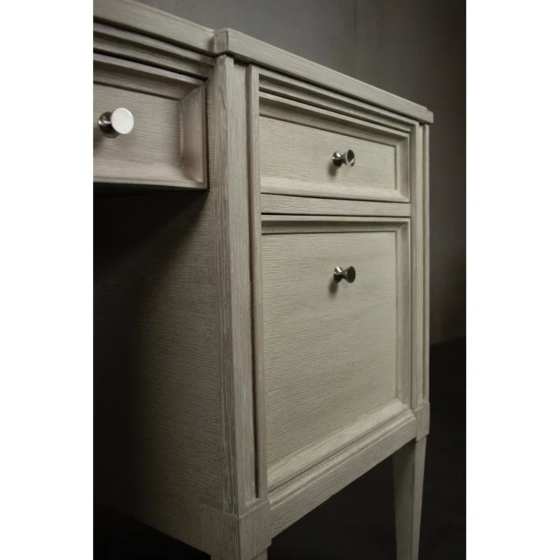 Ouch Cart Champagne Finish Executive Desk with Storage and File Drawer OUCH CART