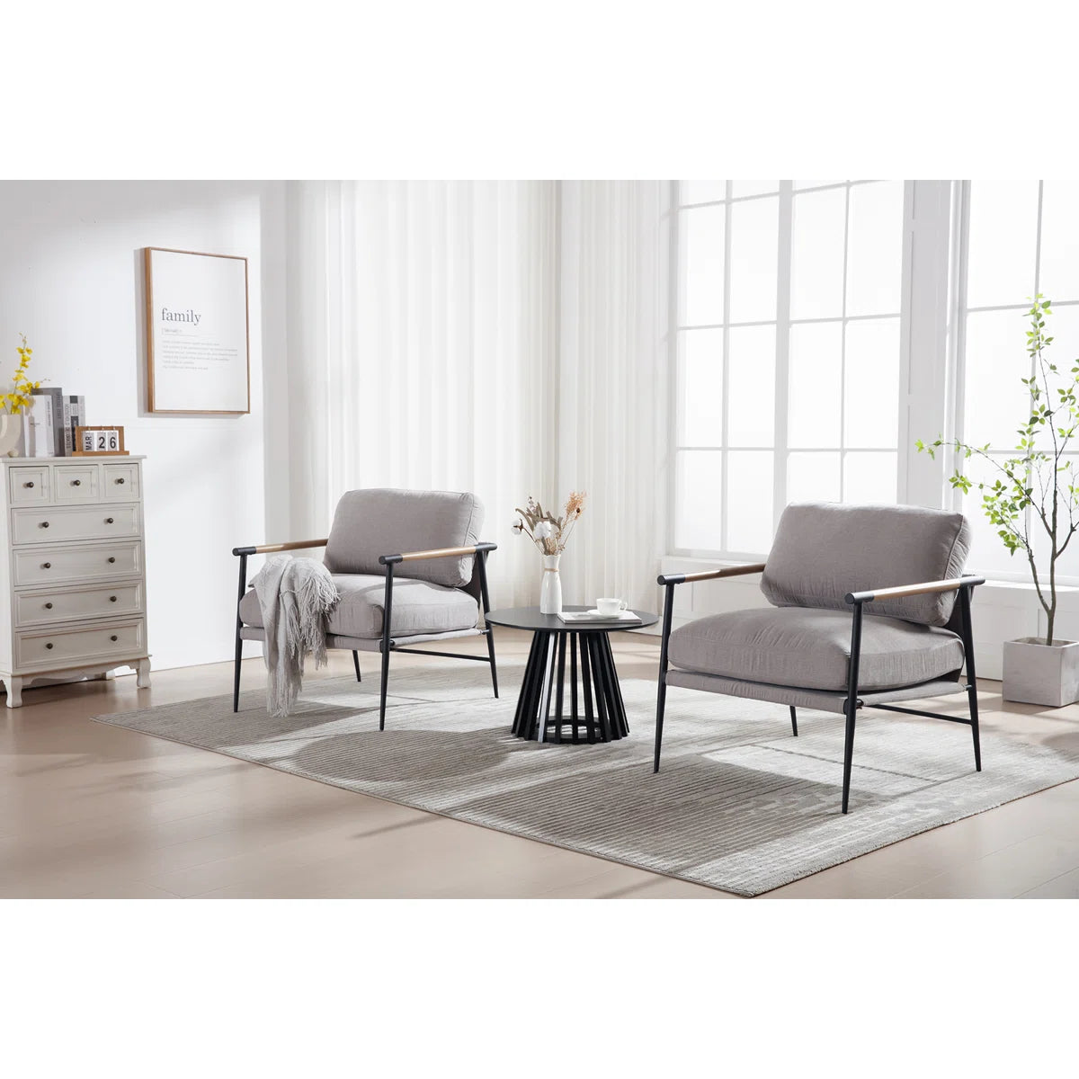 Rilma Solid Wood Base Single Coffee Table, Round Coffee Table for Living Room-OUCH CART | Center table