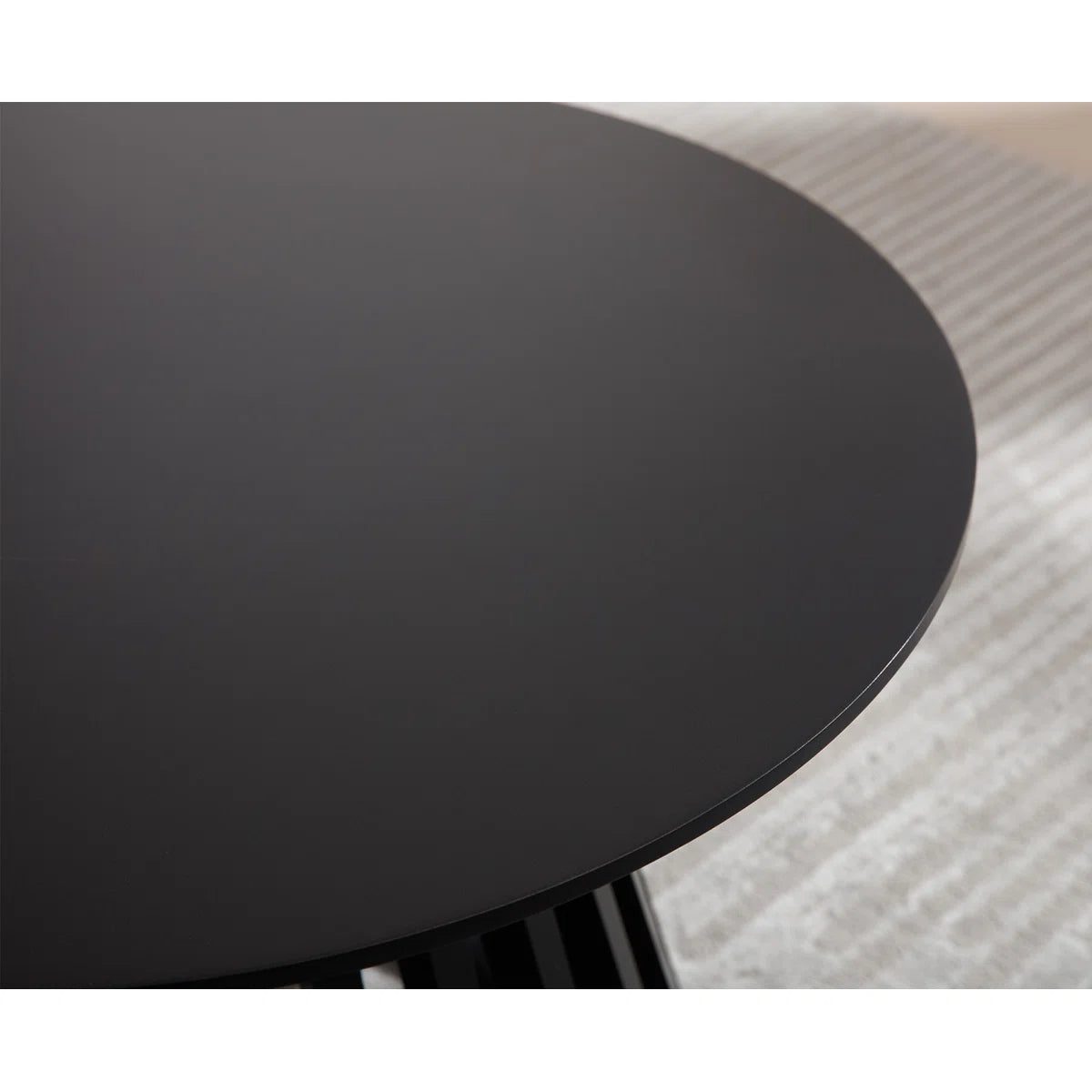 Rilma Solid Wood Base Single Coffee Table, Round Coffee Table for Living Room