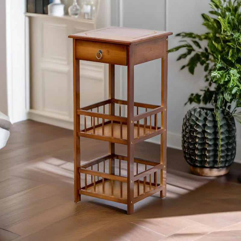 Hazel Wooden 2 Tier / 3 Tier Tall Side Table, End. Table, Living Room Home Furniture Ouch Cart