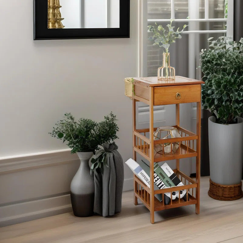 Hazel Wooden 2 Tier / 3 Tier Tall Side Table, End. Table, Living Room Home Furniture Ouch Cart