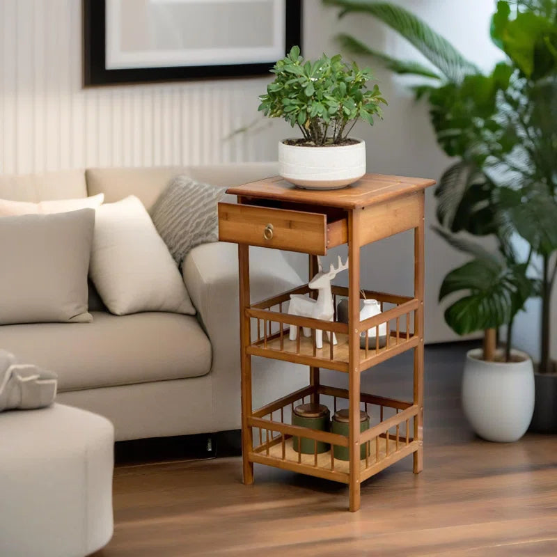 Hazel Wooden 2 Tier / 3 Tier Tall Side Table, End. Table, Living Room Home Furniture Ouch Cart