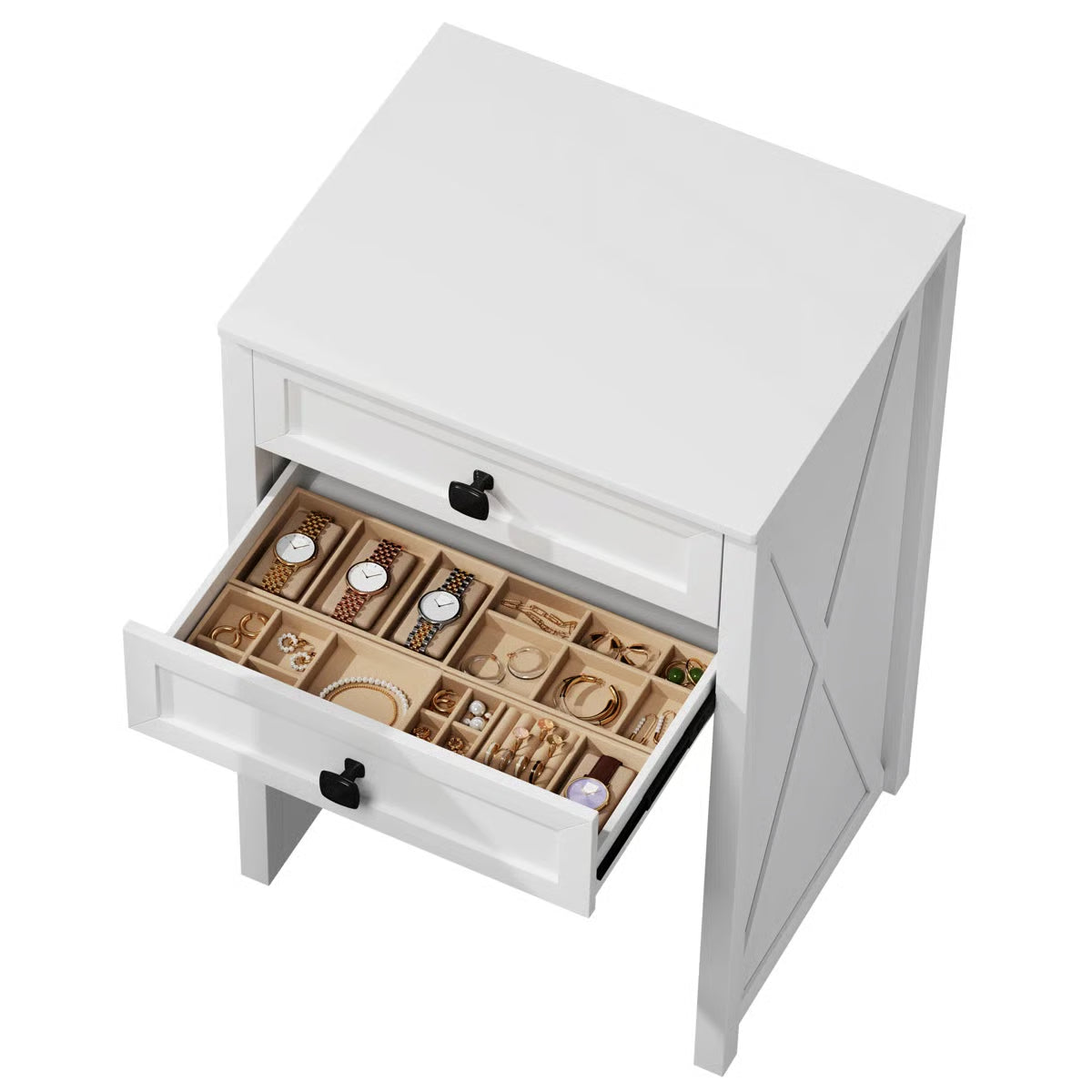 Rozelle Modern Vanity Table for Bedroom with Storage and Mirror