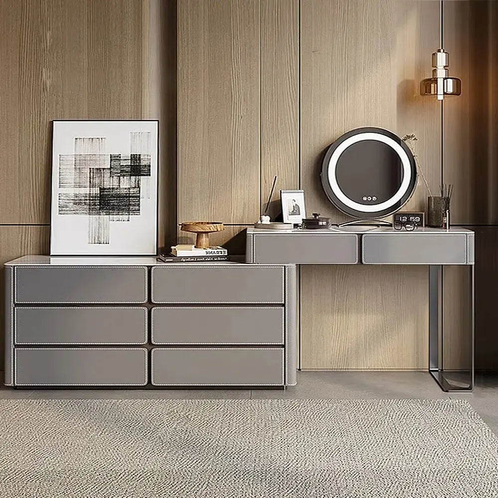 Rutilia Vanity – Modern Makeup Desk with LED Mirror, Storage Drawers & Elegant Design-OUCH CART |Dressing table