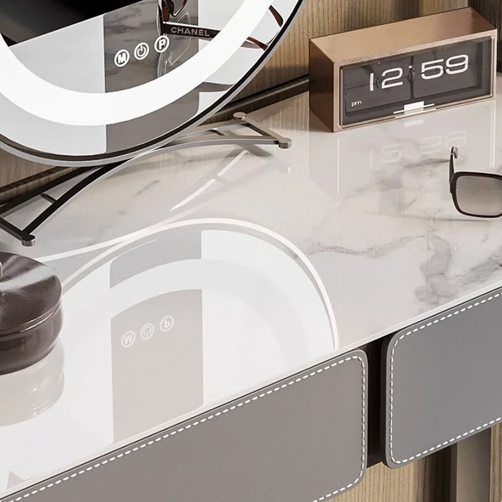 Rutilia Vanity – Modern Makeup Desk with LED Mirror, Storage Drawers & Elegant Design-OUCH CART |Dressing table